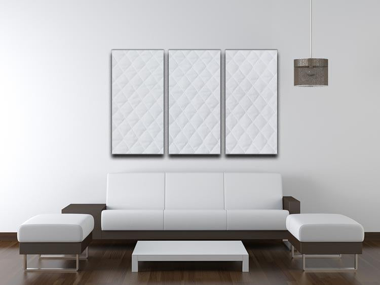 White mattress bedding 3 Split Panel Canvas Print - Canvas Art Rocks - 3