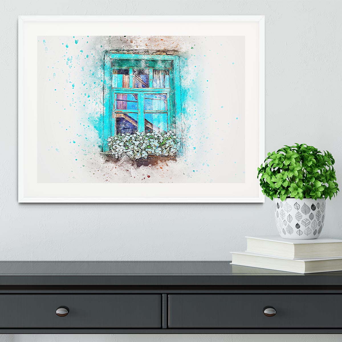 Window Painting Framed Print - Canvas Art Rocks - 5