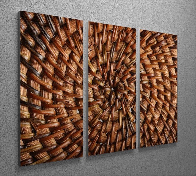 Woven wooden texture 3 Split Panel Canvas Print - Canvas Art Rocks - 2
