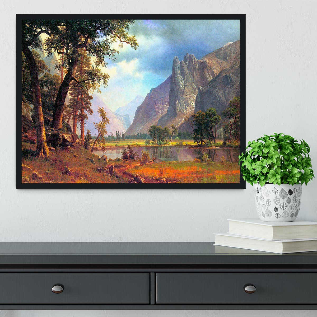 Yosemite Valley 2 by Bierstadt Framed Print - Canvas Art Rocks - 2