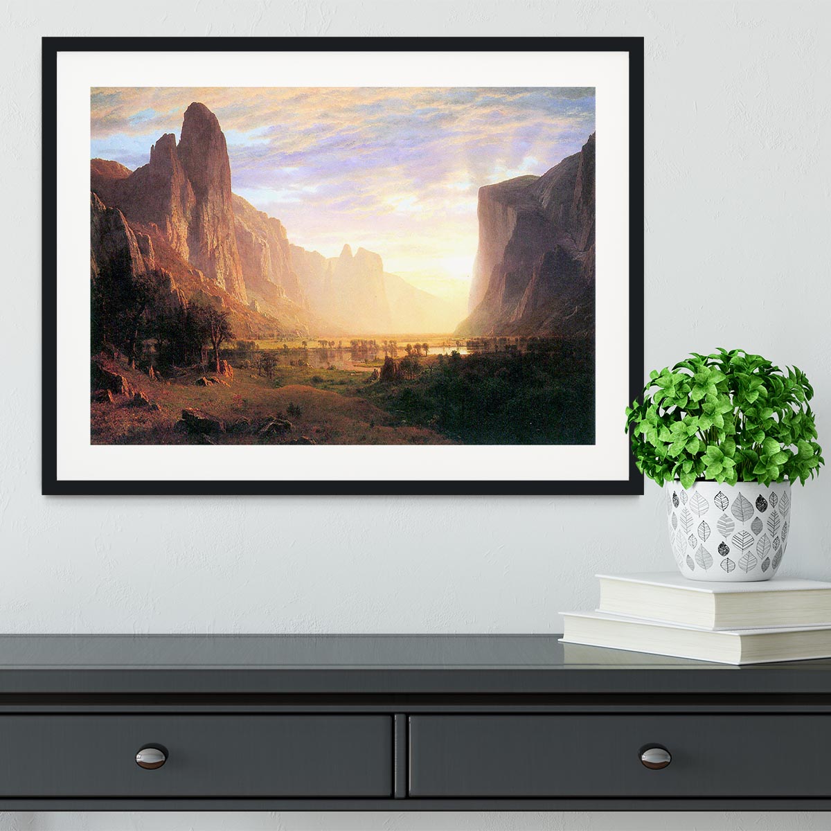 Yosemite Valley 3 by Bierstadt Framed Print - Canvas Art Rocks - 1