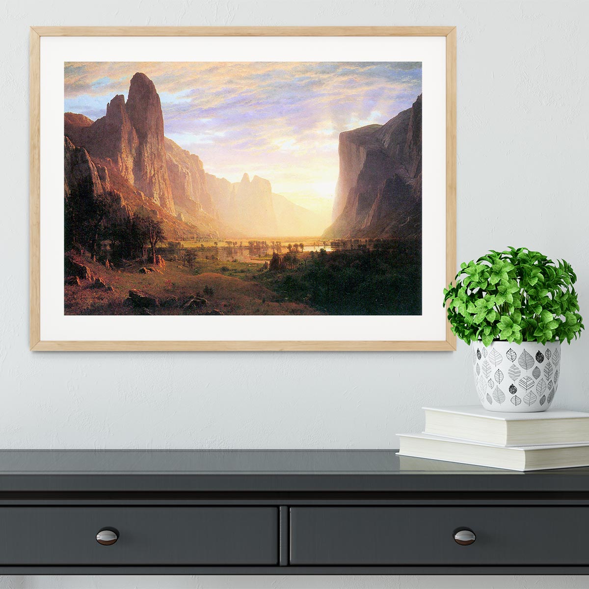 Yosemite Valley 3 by Bierstadt Framed Print - Canvas Art Rocks - 3