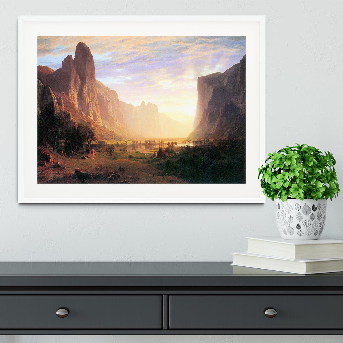 Yosemite Valley 3 by Bierstadt Framed Print - Canvas Art Rocks - 5