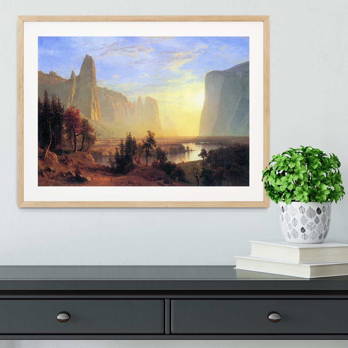 Yosemite Valley by Bierstadt Framed Print - Canvas Art Rocks - 3