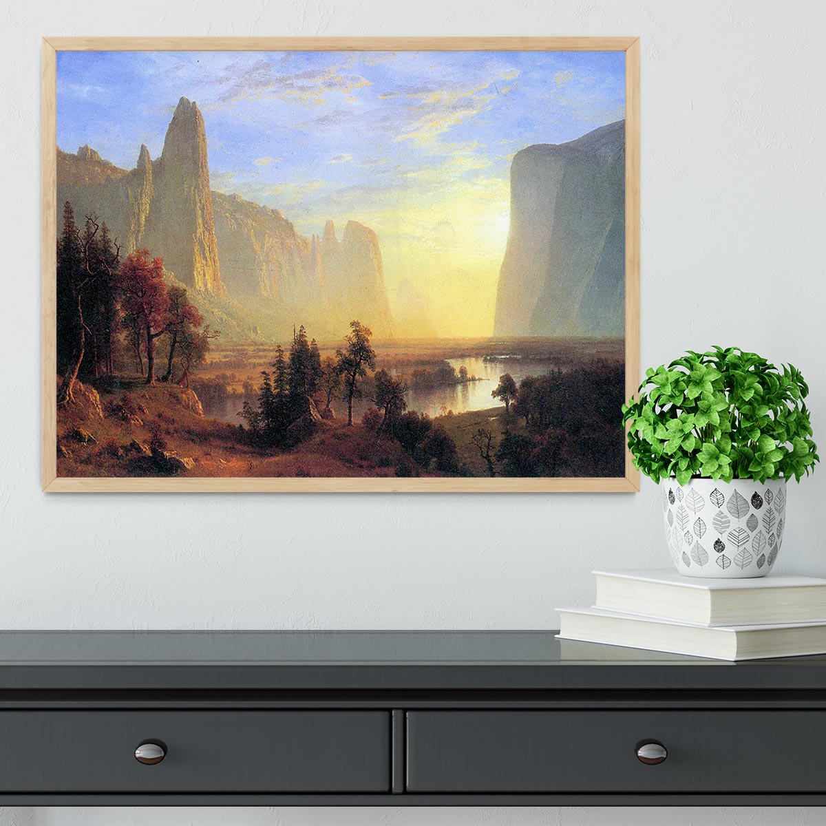 Yosemite Valley by Bierstadt Framed Print - Canvas Art Rocks - 4