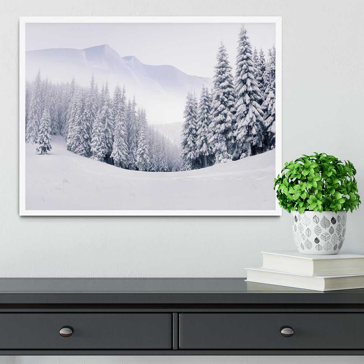 foggy winter landscape Framed Print - Canvas Art Rocks -6