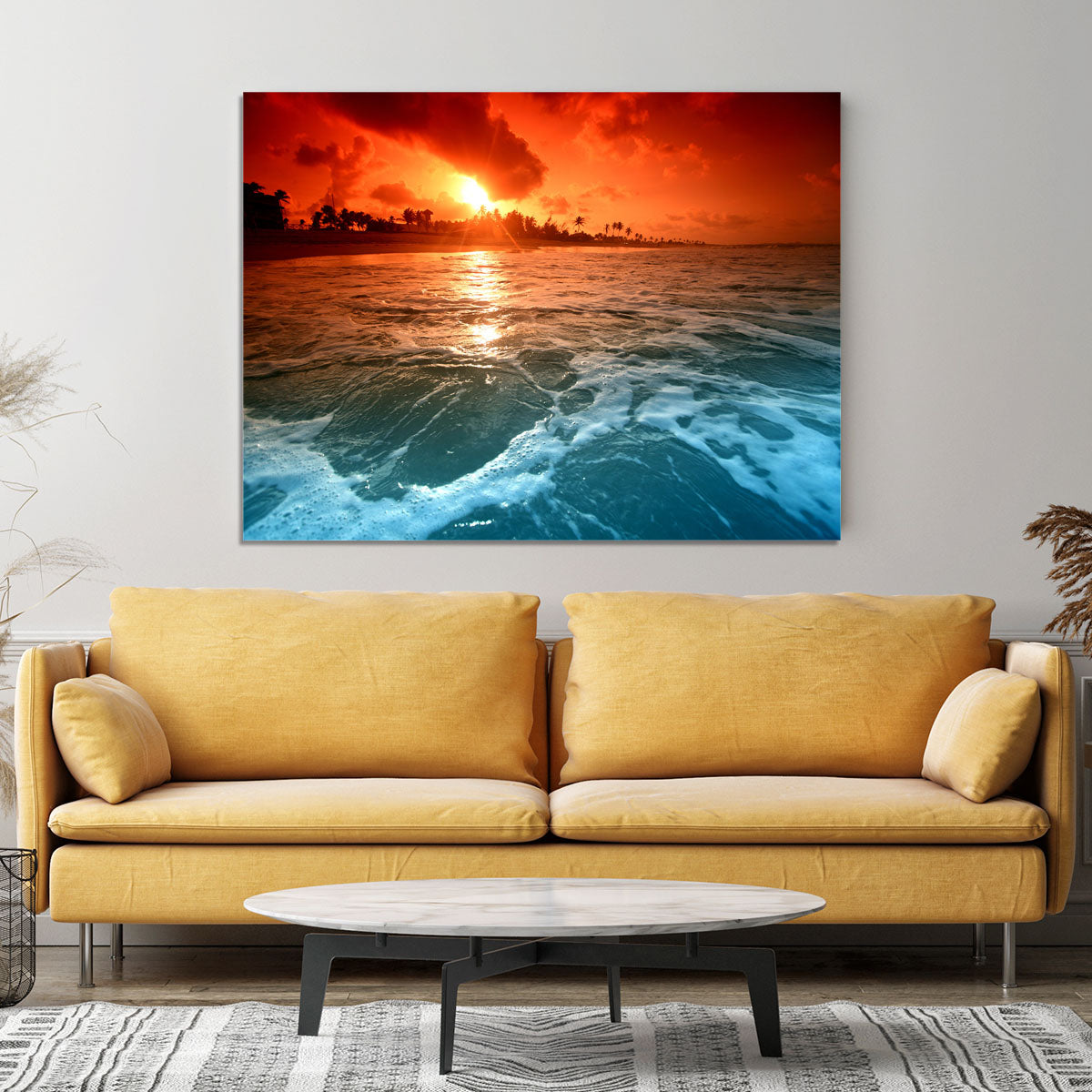 landscape ocean sunrice Canvas Print or Poster - Canvas Art Rocks - 4
