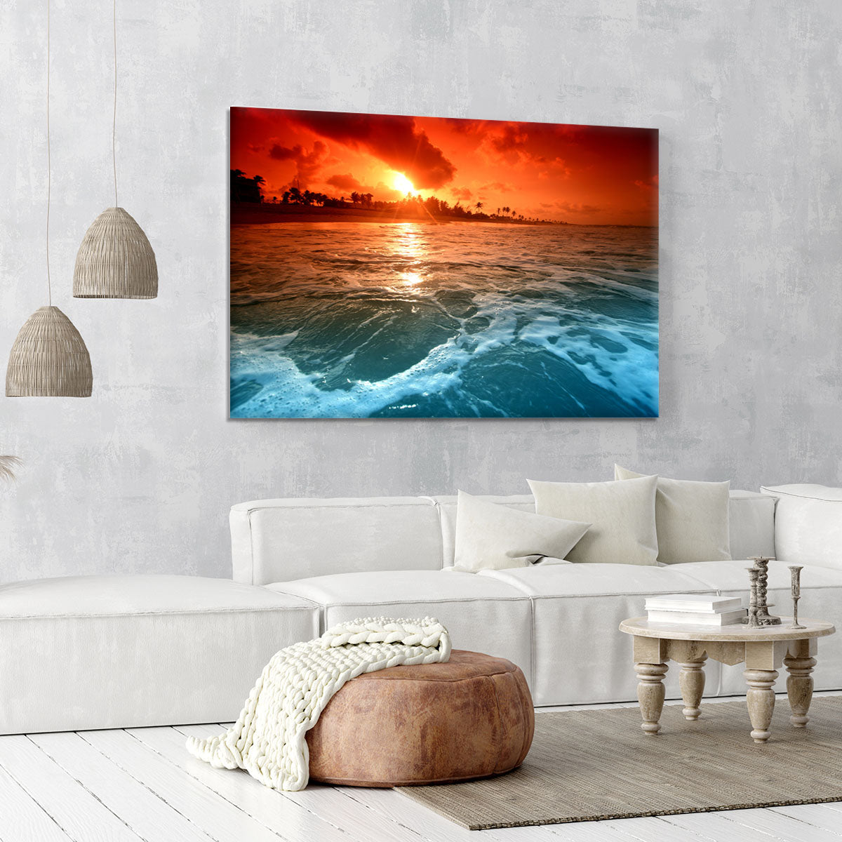 landscape ocean sunrice Canvas Print or Poster - Canvas Art Rocks - 6